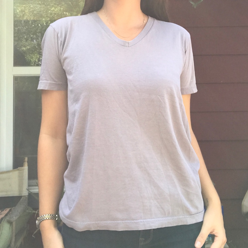 Lavender gray v-neck by American Apparel